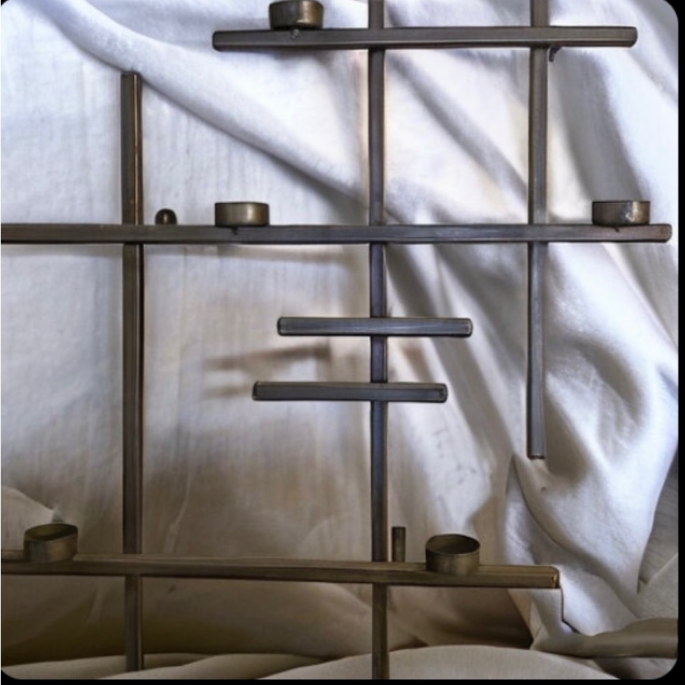 BNWT Zen modern steel lines tea light holder